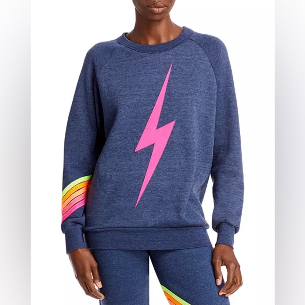 Aviator Nation *rare* bolt neon sweatshirt